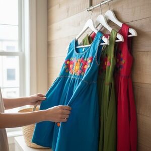 Habdmade Traditional Mexican Manta Dress For Girls Perfect For Summer